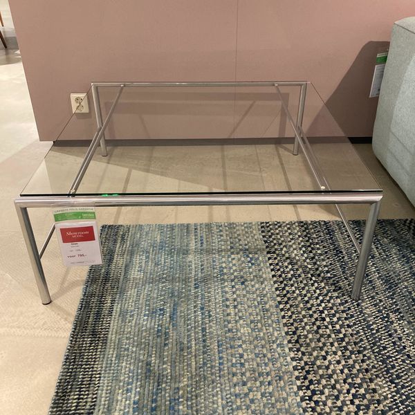 Salontafel glas helder 100x100 - Showroom