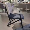 Moroso Klara fauteuil met poef - Zijaanzicht rechts
