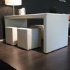 Kreamat tafel met hockers (set van 4) - Vooraanzicht
