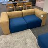 Hay Mags Soft 2-zitsbank - Beige / Blauw - Zijaanzicht rechts