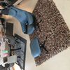 Leolux Cream fauteuil met poef - Zijaanzicht rechts